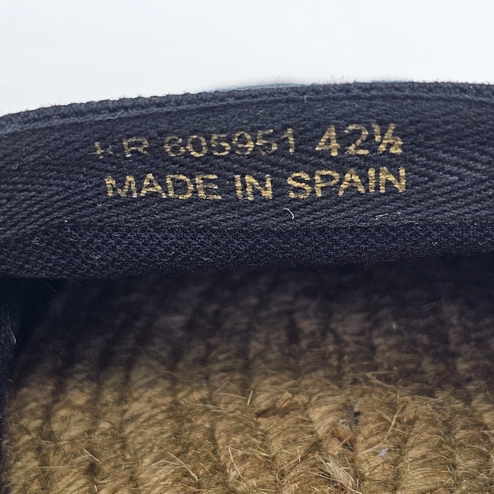 Saint Laurent Paris YSL Mens Espadrilles Logo Embroidered Canvas Black Nero  9.5 - Picture 5 of 9